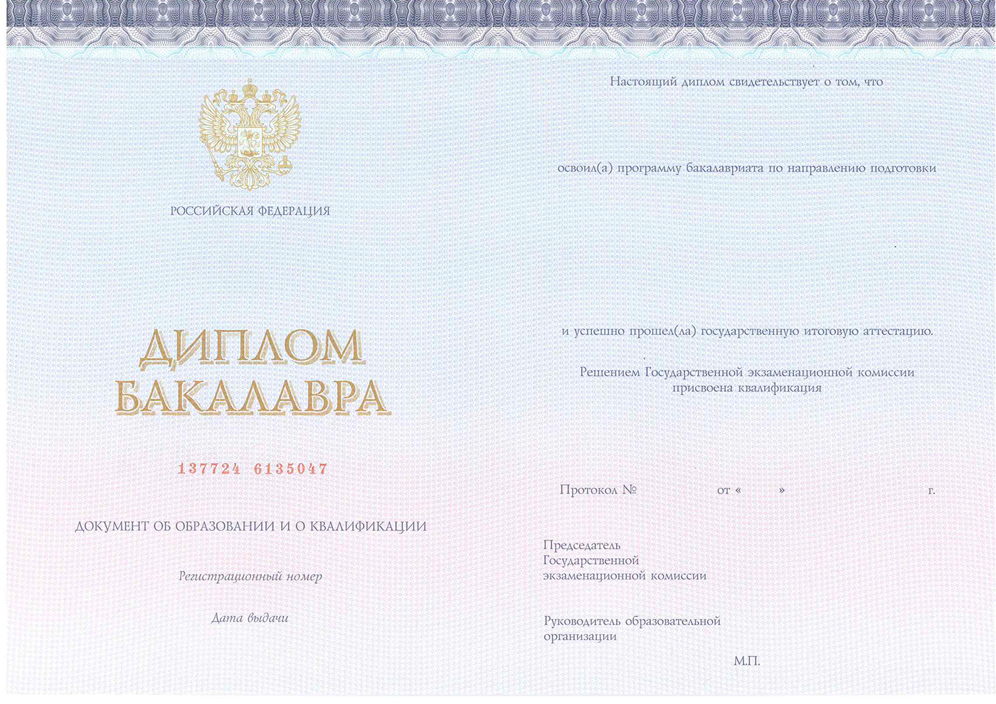 Диплом бакалавра государственного образца